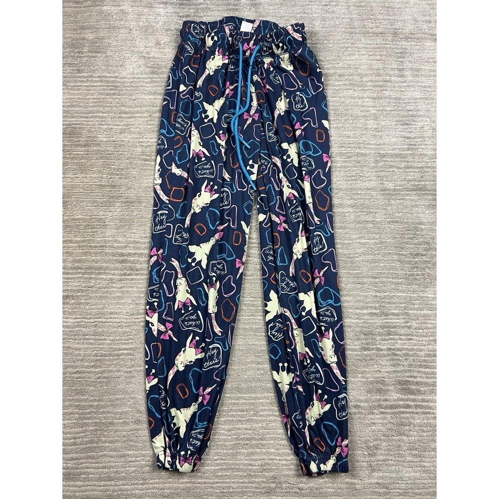 Briefly Stated Pajama Pants Womens Medium Blue Elastic‎ Waist Drawstring